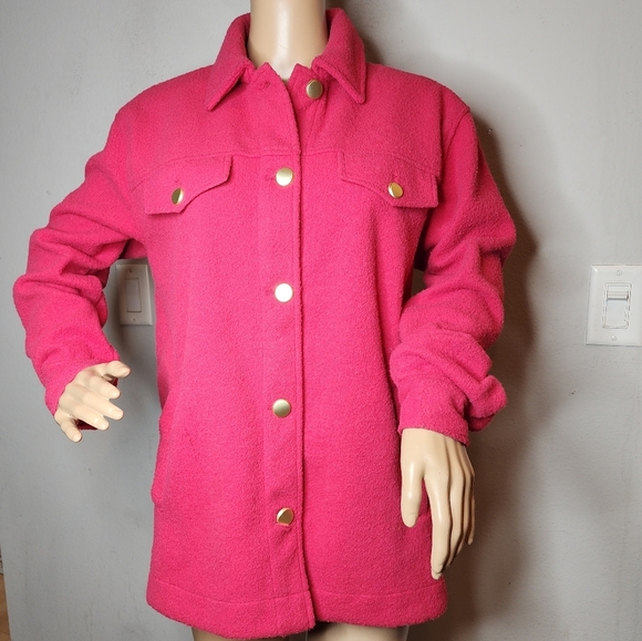 NWT Joie Faux Wool Pink Jacket. Size XS. Slightly oversized. - Picture 5 of 16
